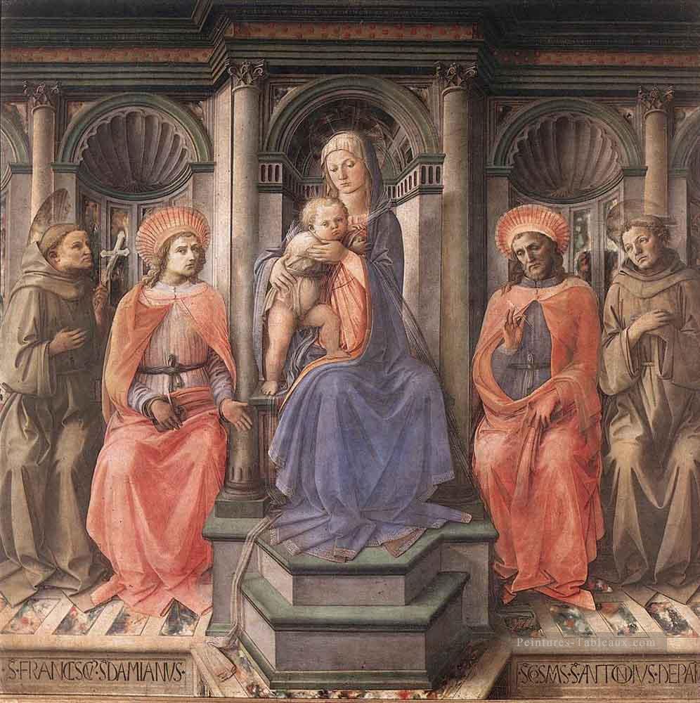 Madonna enthroned avec Saints Renaissance Filippo Lippi Peintures à l'huile